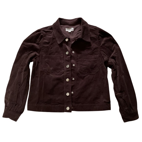 LOFT Jackets & Blazers - Loft Outlet Brown Corduroy Snap Front Jacket Womens Small Petite SP Utility